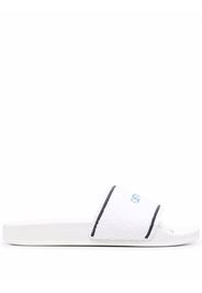 Off-White Towel logo-embroidered slides - Weiß