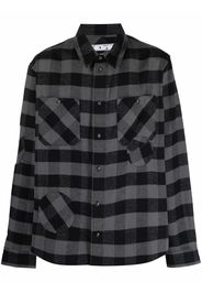 Off-White check patch-detail shirt - Schwarz