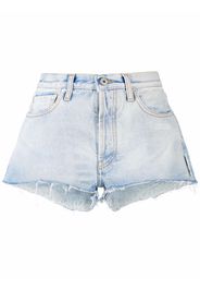 Off-White frayed-edge denim shorts - Blau