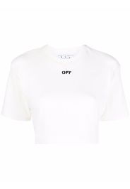 Off-White OFF STAMP RIBBED CROPPED TEE WHITE BLACK - Weiß