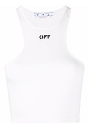 Off-White OFF STAMP RIBBED ROWING TOP WHITE BLACK - Weiß
