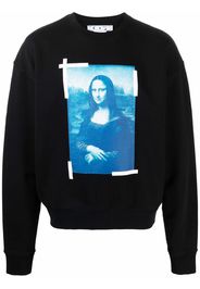 Off-White Sweatshirt mit Mona-Lisa-Print - Schwarz