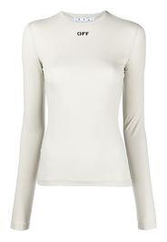 Off-White Langarmshirt mit Print - Grün
