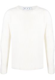 Off-White ribbed-knit crew-neck jumper - Weiß