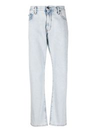 Off-White Slim-Fit-Jeans mit Logo - Blau