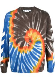 Off-White Batik-Sweatshirt mit Pfeilmotiv - Blau