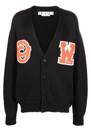 Off-White Cardigan mit Logo-Intarsie - Schwarz