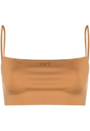 Off-White logo-print cropped vest - Braun