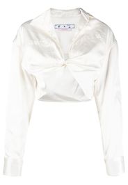 Off-White twisted crop shirt - Weiß