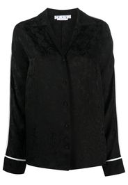 Off-White floral jacquard V-neck blouse - Schwarz