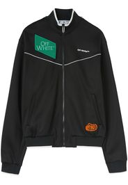 Off-White embroidered-logo zipped track jacket - Schwarz