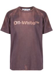 Off-White T-Shirt mit Bleach-Effekt - Violett