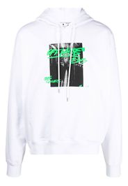 Off-White graphic-print cotton hoodie - Weiß
