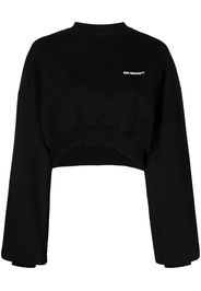 Off-White logo-print cropped jumper - Schwarz