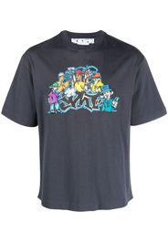 Off-White graffiti-print short-sleeved T-shirt - Blau