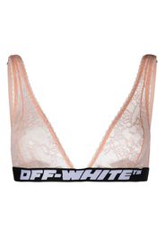 Off-White logo-jacquard triangle bra - Nude