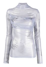 Off-White twist-effect shiny top - Grau