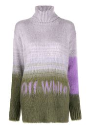 Off-White intarsia-knit logo roll-neck jumper - Violett