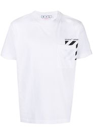 Off-White T-Shirt mit diagonalen Streifen - WHITE BLACK