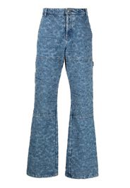 Off-White floral-embroidery carpenter jeans - Blau