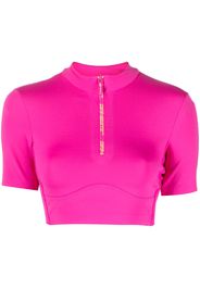 Off-White half-zip cropped training T-shirt - Rosa