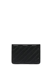 Off-White Diag-stripe leather cardholder - Schwarz