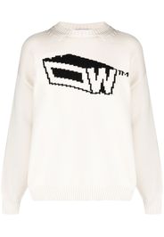 Off-White Graffiti Zine intarsia-logo knitted jumper - Weiß