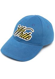 Off-White logo-embroidered cotton baseball cap - Blau