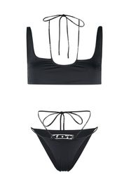 Off-White logo-print two-piece bikini - Schwarz