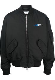 Off-White logo-embroidered bomber jacket - Schwarz