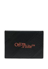 Off-White logo-print leather cardholder - Schwarz