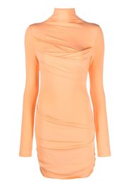 Off-White high-neck ruched minidress - Orange