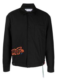 Off-White embroidered logo buttoned jacket - Schwarz