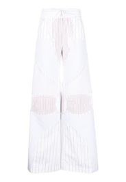 Off-White striped wide-leg cotton trousers - Weiß