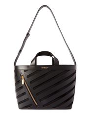 Off-White Kleiner Shopper mit diagonalen Cut-Outs - Schwarz