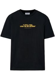 Off-White T-Shirt mit Slogan-Print - Schwarz