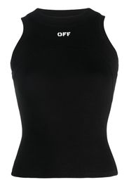 Off-White Tanktop aus geripptem Strick - Schwarz