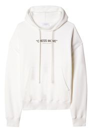 Off-White Hoodie mit "Chess Move"-Print - Nude