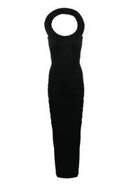 Off-White tire-effect ring sleeveless gown - Schwarz