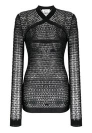 Off-White metallic-threading open-knit jumper - Schwarz