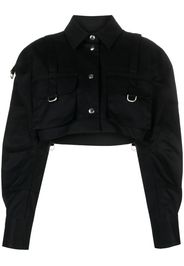 Off-White cropped cotton jacket - Schwarz