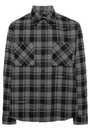 Off-White Kariertes Hemd mit Logo-Stickerei - 800 DARK GREY BLACK NO COLOR