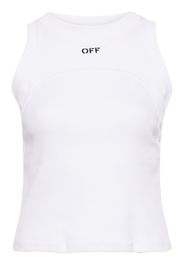 Off-White embroidered-logo ribbed tank top - 110 WHITE BLACK
