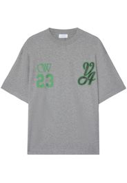 Off-White T-Shirt mit College-Print - Grau