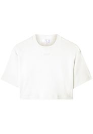 Off-White Cropped-T-Shirt mit Logo - Weiß