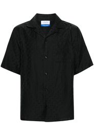 Off-White monogram-jacquard buttoned shirt - Schwarz