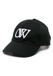 Off-White logo-embroidered cotton baseball cap - Schwarz