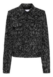 Off-White Tattoo distressed denim jacket - Schwarz