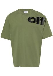 Off-White T-Shirt mit Logo - Grün