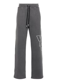 Off-White Gerade Hose mit Logo-Stickerei - Grau